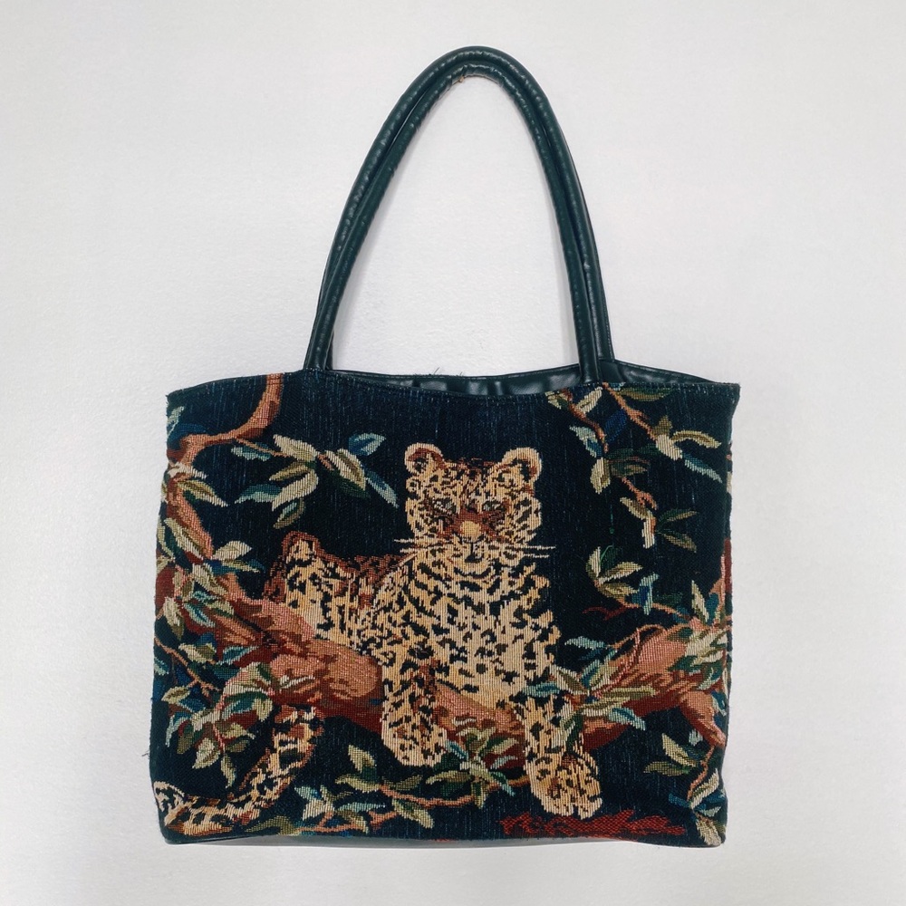 Vintage leopard tapestry handbag SOLD